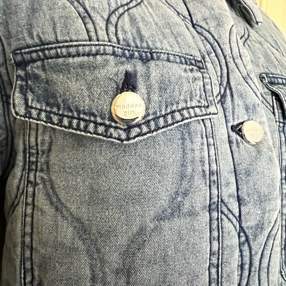 Madden Girl Gray Quilted Denim Jacket - Picture 3 of 9